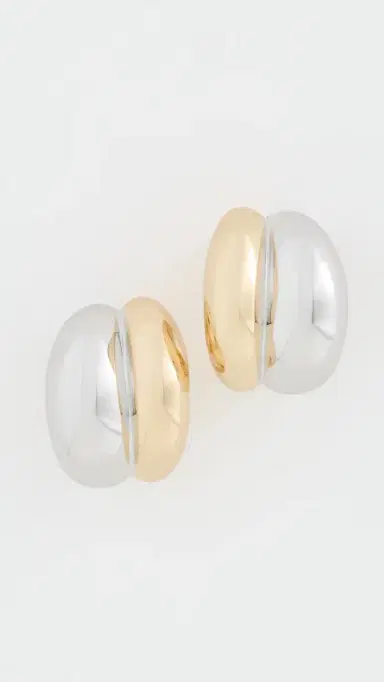 Jennifer Fisher Chavez Micro Huggie Hoop Earrings Two-Tone One Size | Thumbnail 2 Jennifer Fisher Chavez Micro Huggie Hoop Earrings Two-Tone One Size | Thumbnail 2