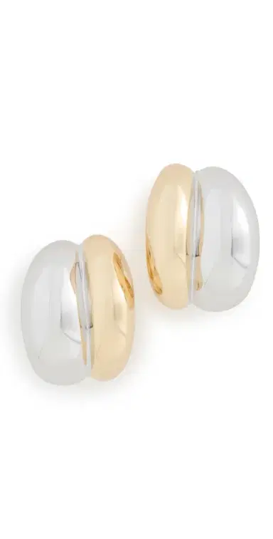Jennifer Fisher Chavez Micro Huggie Hoop Earrings Two-Tone One Size | Thumbnail 1 Jennifer Fisher Chavez Micro Huggie Hoop Earrings Two-Tone One Size | Thumbnail 1