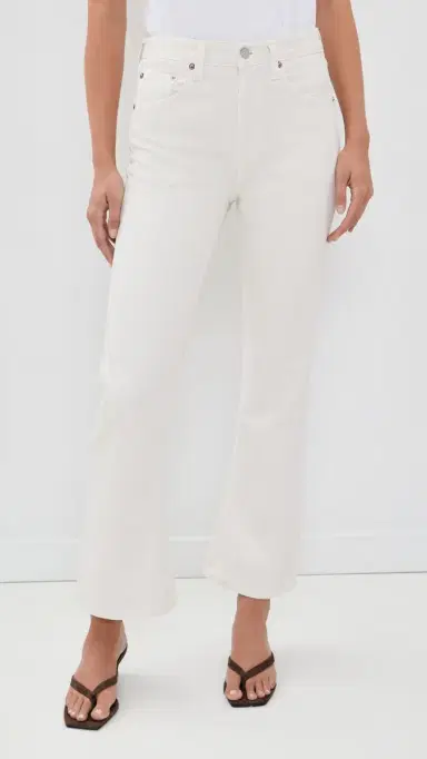 AGOLDE Kick Boot Ankle Jeans Chalk White 23 | Thumbnail 2
