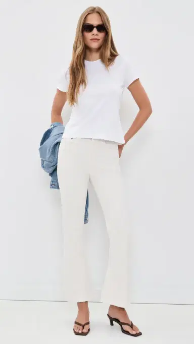 AGOLDE Kick Boot Ankle Jeans Chalk White 23 | Thumbnail 5