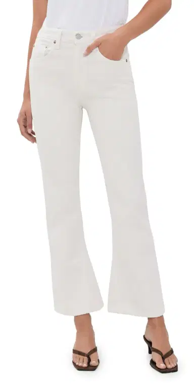 AGOLDE Kick Boot Ankle Jeans Chalk White 23 | Thumbnail 1