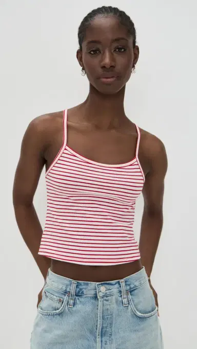 Joe's Jeans The Everyday Tank White/Cherry Red S | Thumbnail 2