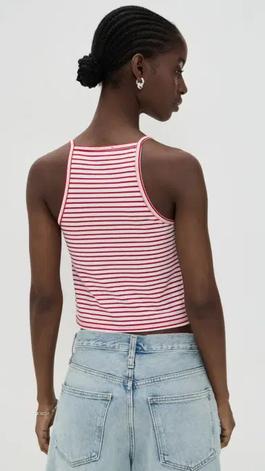 Joe's Jeans The Everyday Tank White/Cherry Red S | Thumbnail 3