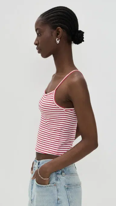 Joe's Jeans The Everyday Tank White/Cherry Red S | Thumbnail 4