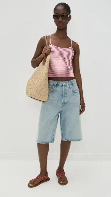 Joe's Jeans The Everyday Tank White/Cherry Red S | Thumbnail 5