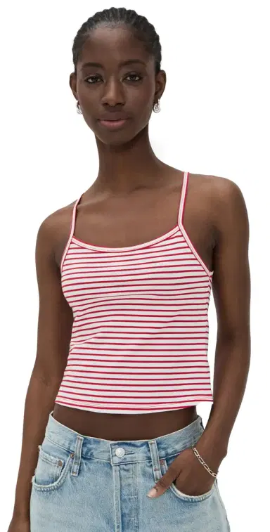 Joe's Jeans The Everyday Tank White/Cherry Red S | Thumbnail 1