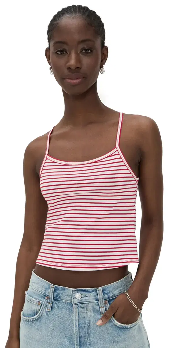 The Everyday Tank White/Cherry Red S