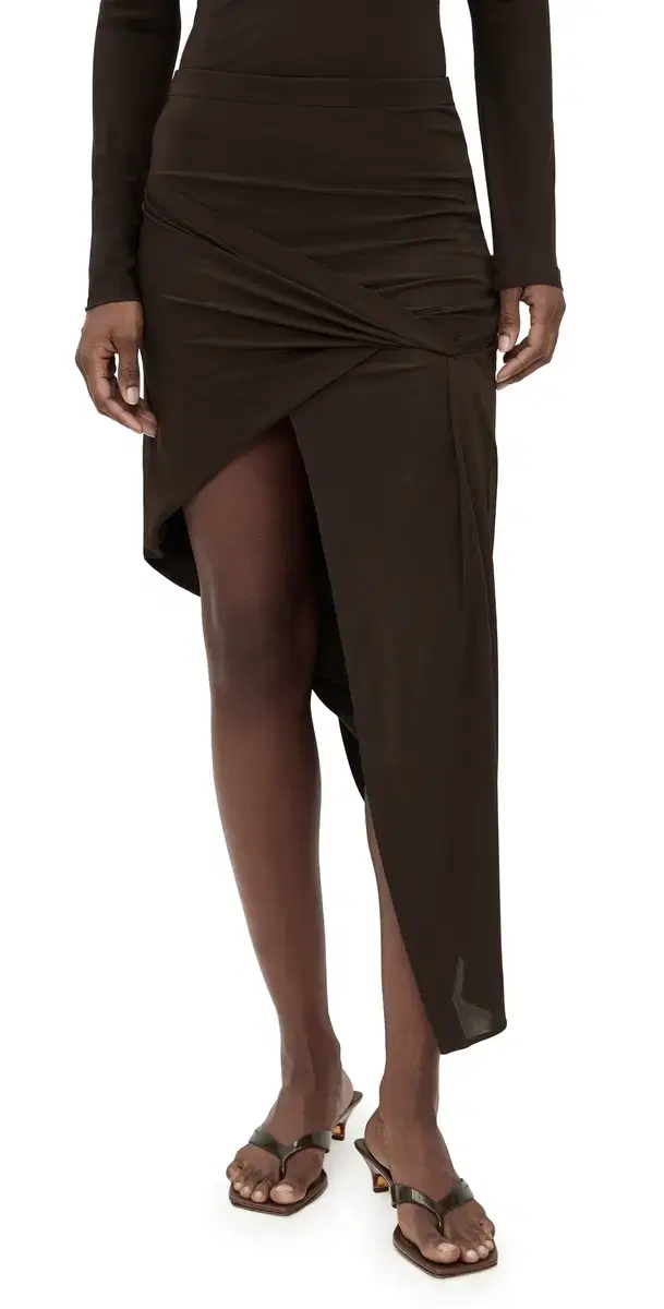 Twisted Drape kirt Bistre