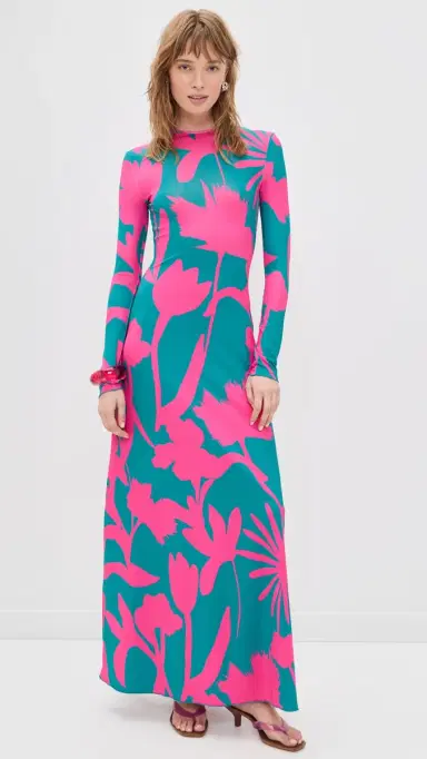 EYWASOULS MALIBU Sam Dress Fuchsia Flora M | Thumbnail 2