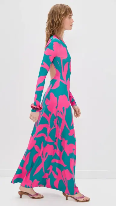 EYWASOULS MALIBU Sam Dress Fuchsia Flora M | Thumbnail 4