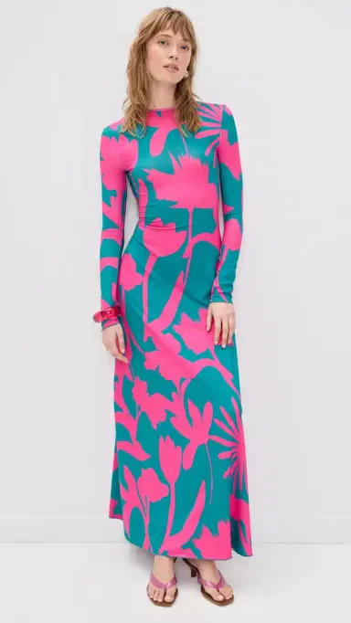 EYWASOULS MALIBU Sam Dress Fuchsia Flora M | Thumbnail 5