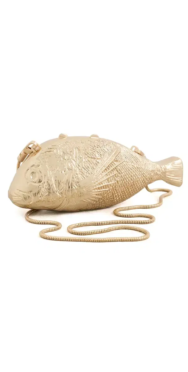 Splash Metal Clutch Gold One Size
