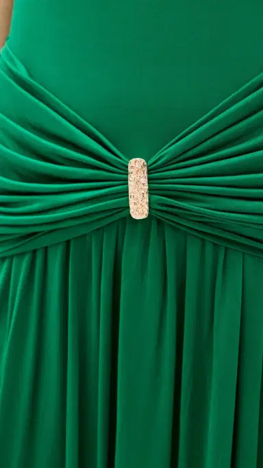 ROAME. Ibiza Cupro Dress Emerald M | Thumbnail 6