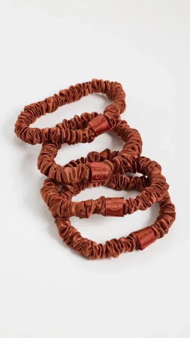Slip Skinny Silk Scrunchies Set of 4 Auburn One Size | Thumbnail 2