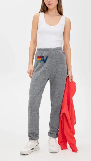 Aviator Nation Logo Sweatpants Heather Grey | Thumbnail 2 Aviator Nation Logo Sweatpants Heather Grey | Thumbnail 2