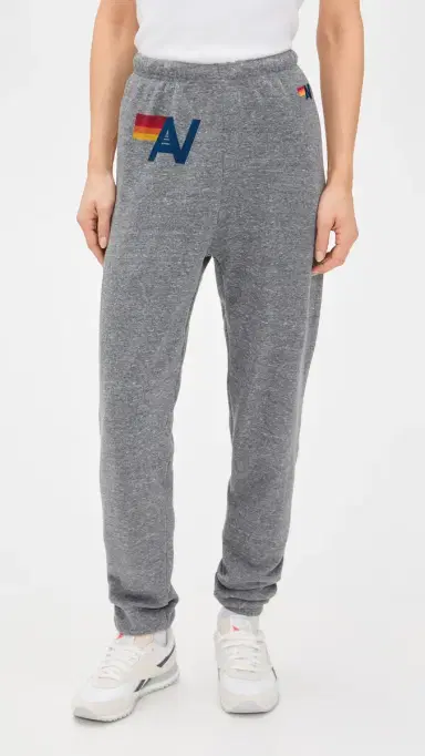 Aviator Nation Logo Sweatpants Heather Grey | Thumbnail 3 Aviator Nation Logo Sweatpants Heather Grey | Thumbnail 3