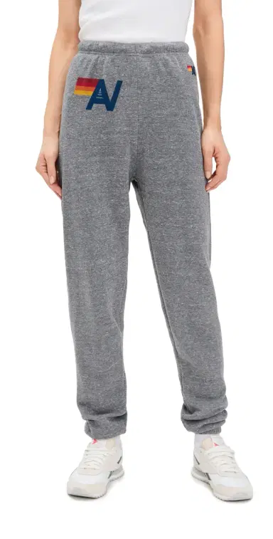 Aviator Nation Logo Sweatpants Heather Grey | Thumbnail 1 Aviator Nation Logo Sweatpants Heather Grey | Thumbnail 1