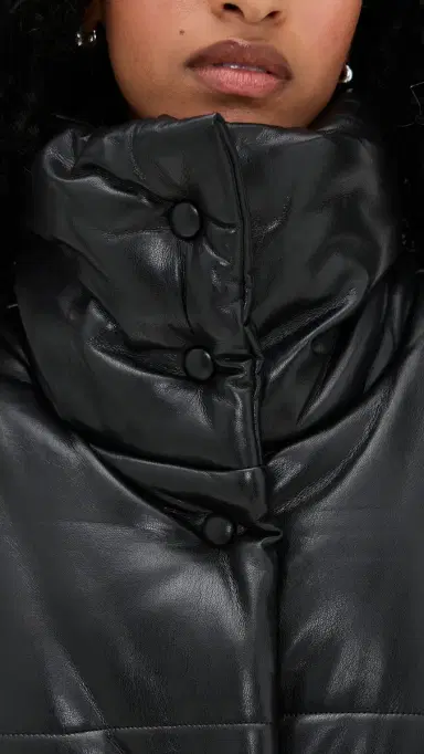 Nanushka Hide Faux Leather Puffer Coat Black L | Thumbnail 6