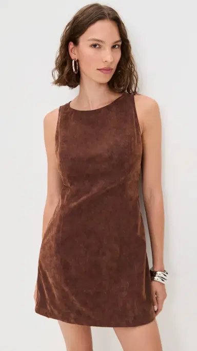Free People Atlas Faux Suede Mini Dress Chicory Coffee | Thumbnail 2