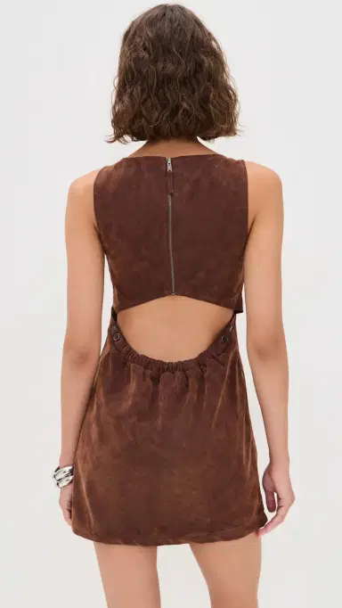 Free People Atlas Faux Suede Mini Dress Chicory Coffee | Thumbnail 3