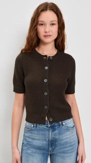 Alex Mill Elle Cardigan In Linen Cotton Roasted Bean | Thumbnail 2 Alex Mill Elle Cardigan In Linen Cotton Roasted Bean | Thumbnail 2