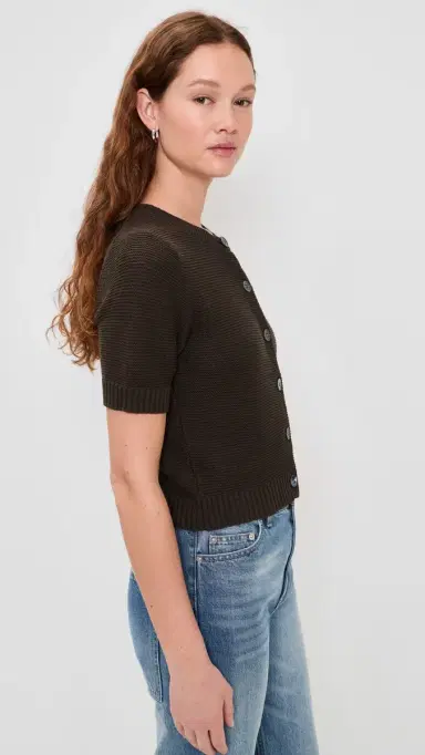 Alex Mill Elle Cardigan In Linen Cotton Roasted Bean | Thumbnail 4 Alex Mill Elle Cardigan In Linen Cotton Roasted Bean | Thumbnail 4