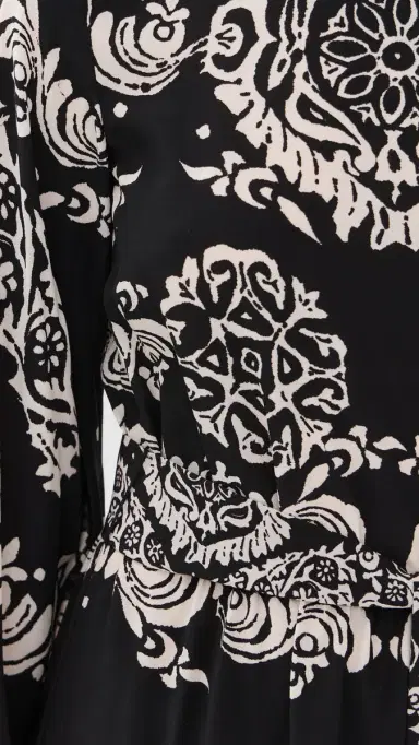 FIGUE Christy Dress Ornamental Tapestry Onyx Black S | Thumbnail 6
