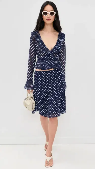 Guizio Mixed Godet Paloma Skirt | Thumbnail 5
