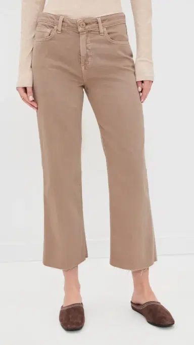 L'Agence Wanda Crop Wide Leg Jeans Biscuit 28 | Thumbnail 2