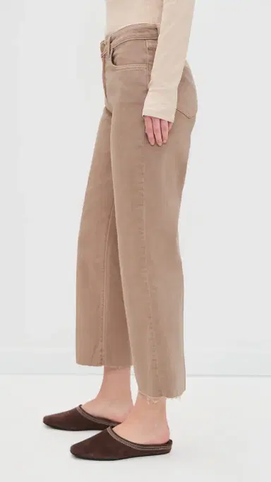 L'Agence Wanda Crop Wide Leg Jeans Biscuit 28 | Thumbnail 4
