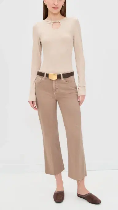 L'Agence Wanda Crop Wide Leg Jeans Biscuit 28 | Thumbnail 5