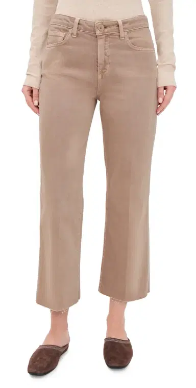 L'Agence Wanda Crop Wide Leg Jeans Biscuit 28 | Thumbnail 1
