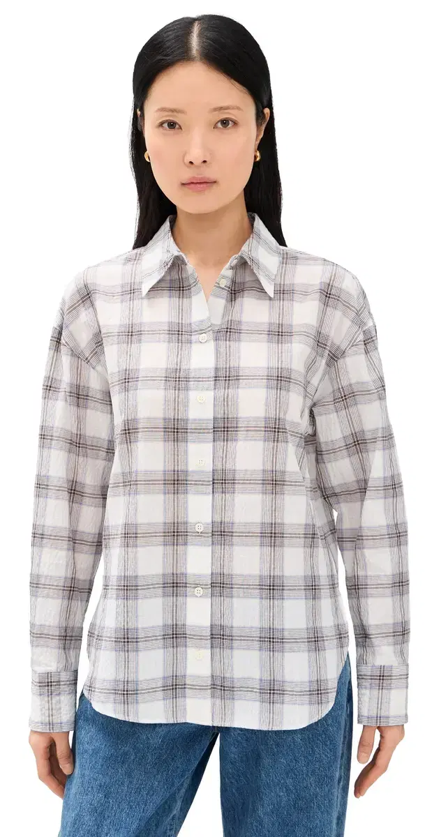 The Everything Shirt Cream Plaid