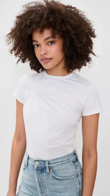 Good American Super Stretch Twist Tee White001 | Thumbnail 2 Good American Super Stretch Twist Tee White001 | Thumbnail 2