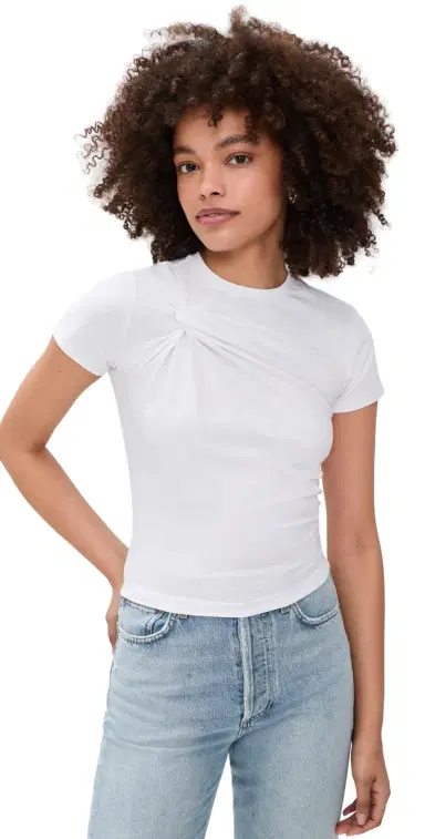 Good American Super Stretch Twist Tee White001 | Thumbnail 1 Good American Super Stretch Twist Tee White001 | Thumbnail 1