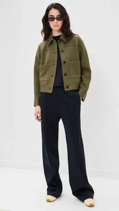 Vince Cropped Jacket Dark Olive Stone | Thumbnail 5