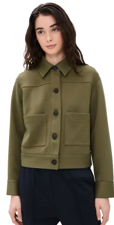 Vince Cropped Jacket Dark Olive Stone | Thumbnail 1