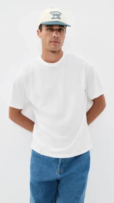 Asher Noah Supima Tee White S | Thumbnail 2