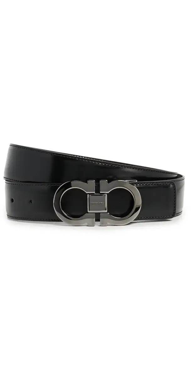 FERRAGAMO Gancini Buckle Reversible Belt Nero/Auburn