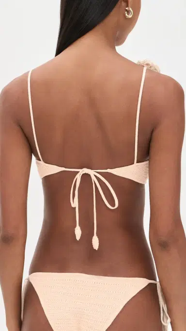 Devon Windsor Adrienne Crochet Bikini Top Vanilla | Thumbnail 3
