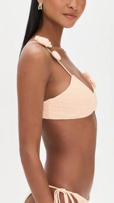 Devon Windsor Adrienne Crochet Bikini Top Vanilla | Thumbnail 4