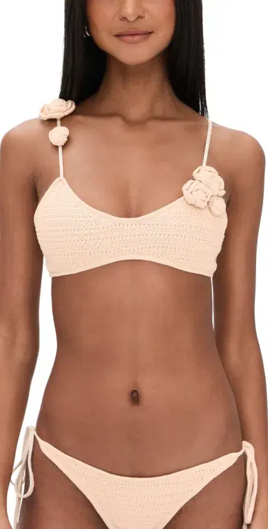 Devon Windsor Adrienne Crochet Bikini Top Vanilla | Thumbnail 1