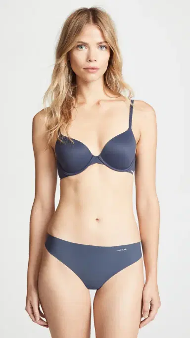 Calvin Klein Underwear Invisibles Thong 3 Pack Speakeasy/Light Caramel/Black | Thumbnail 5