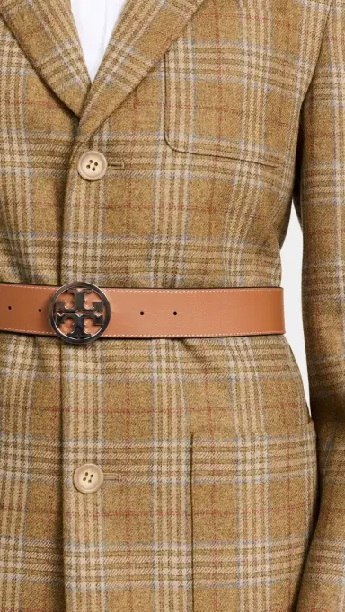 Tory Burch Miller Reversible Belt 1.5 Black/Classic Cuoio/Silver S | Thumbnail 3