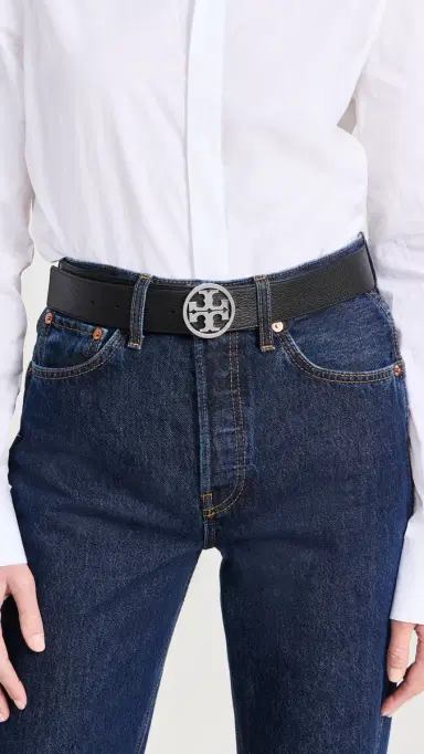Tory Burch Miller Reversible Belt 1.5 Black/Classic Cuoio/Silver S | Thumbnail 4