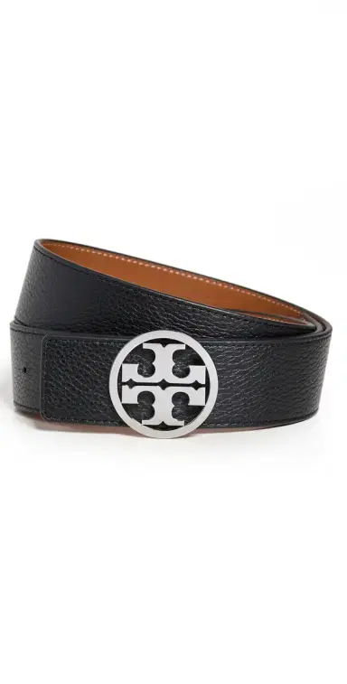 Tory Burch Miller Reversible Belt 1.5 Black/Classic Cuoio/Silver S | Thumbnail 1