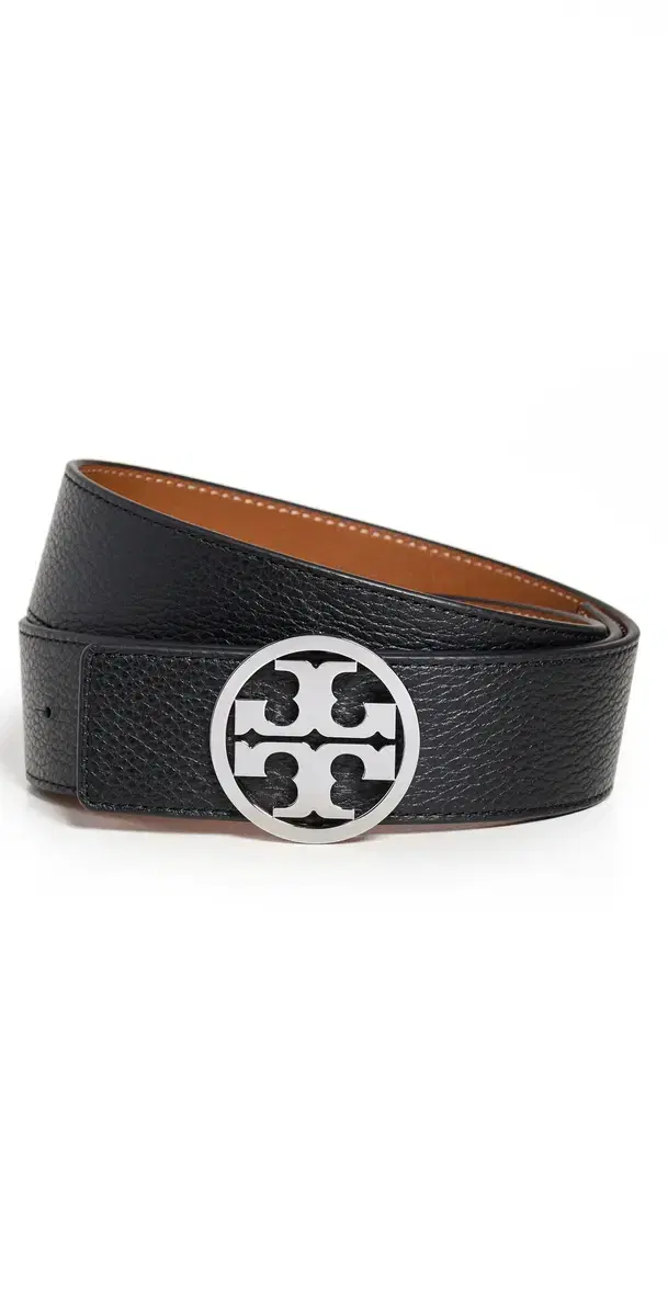 Tory Burch Miller Reversible Belt 1.5 Black/Classic Cuoio/ilver