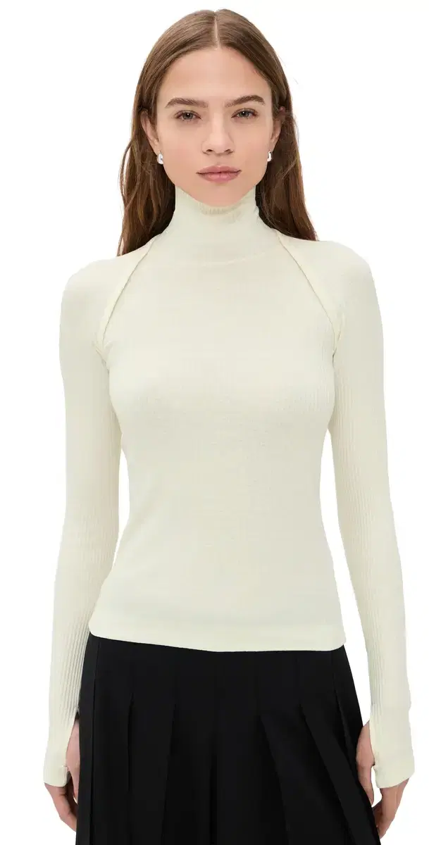 ayered Shrug Turtleneck Winter White