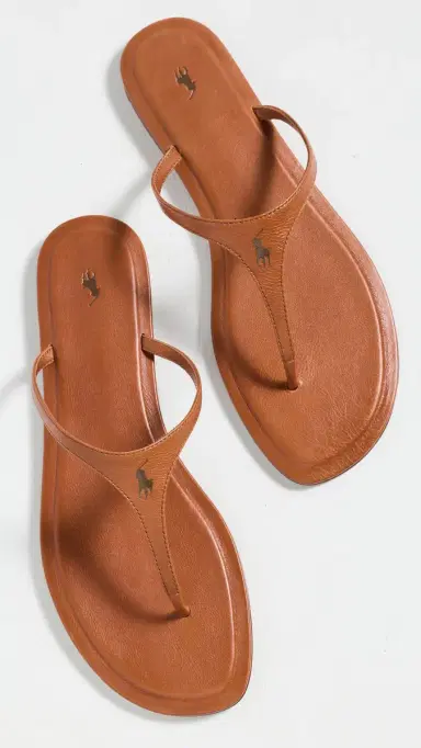 Polo Ralph Lauren Polo Play Nappa Leather Thong Sandals Cuoio | Thumbnail 2