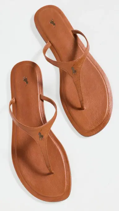 Polo Ralph Lauren Polo Play Nappa Leather Thong Sandals Cuoio | Thumbnail 6